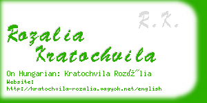 rozalia kratochvila business card